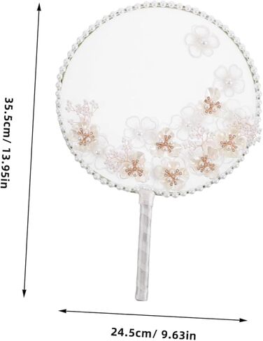 Healifty Elegant Floral Embroidery Handheld Fan Tassel Decoration Chinese Round Summer Fan for Weddings Cultural Events and Stylish Outings in Saudi Arabia