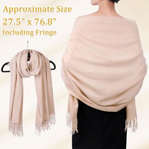 Cashmere Scarf for Women Winter, Fashion Womens Scarves, Pashmina Shawl Wraps, Wedding Bridesmaid Gifts in Saudi Arabia