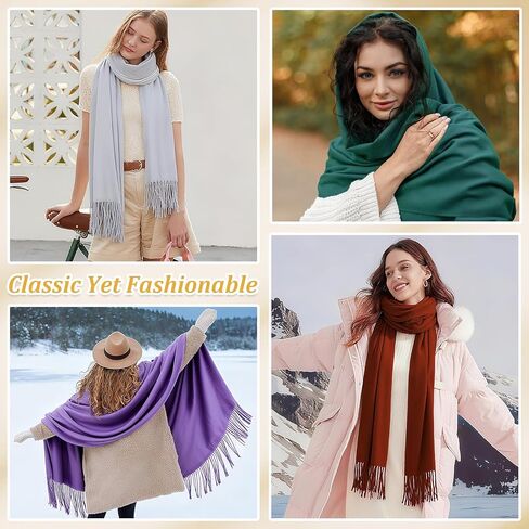 Cashmere Scarf for Women Winter, Fashion Womens Scarves, Pashmina Shawl Wraps, Wedding Bridesmaid Gifts in Saudi Arabia