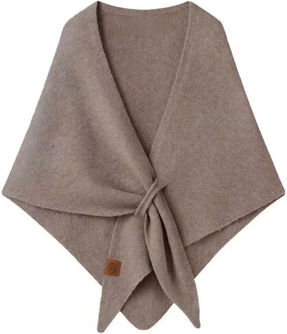 Women's Winter Chunky Wool Blend Knit Triangle Shawl Oversized Lazy Style Warm Scarf Elegant Cross-Over Wrap in Saudi Arabia