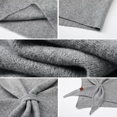Women's Winter Chunky Wool Blend Knit Triangle Shawl Oversized Lazy Style Warm Scarf Elegant Cross-Over Wrap in Saudi Arabia