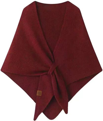 Women's Winter Chunky Wool Blend Knit Triangle Shawl Oversized Lazy Style Warm Scarf Elegant Cross-Over Wrap in Saudi Arabia