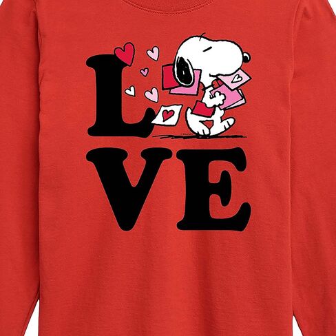 HYBRID APPAREL - Peanuts - Love Snoopy - Toddler and Youth Long Sleeve Graphic T-Shirt - Size X-Large Red in Saudi Arabia