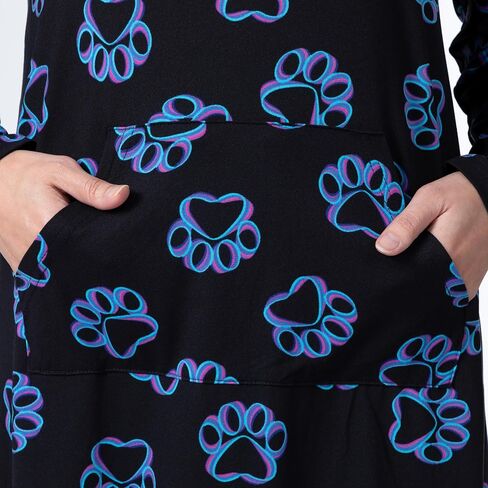 GreaterGood Spinning Paws Soft Touch Hooded Knee Length Nightgown Long Sleeve Nightshirt Pajamas For Women in Saudi Arabia