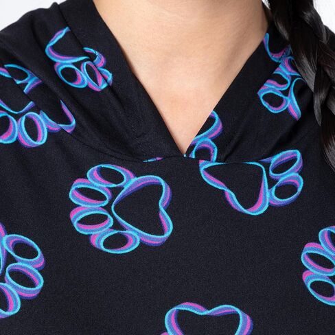 GreaterGood Spinning Paws Soft Touch Hooded Knee Length Nightgown Long Sleeve Nightshirt Pajamas For Women in Saudi Arabia