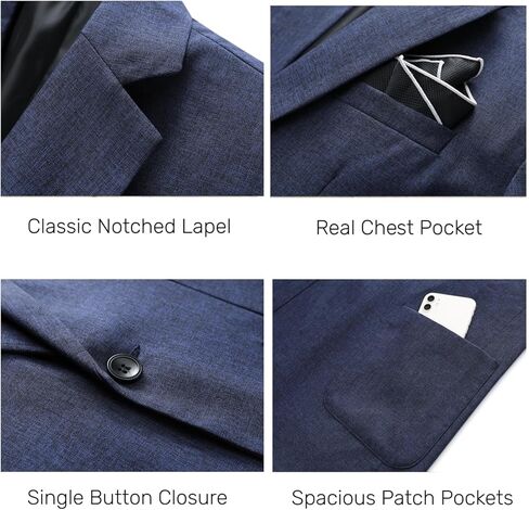 Men's Slim Fit Casual Blazer One Button Sport Coat Lightweight Suit Jacket with Patch Pocket in Saudi Arabia