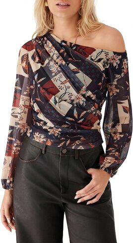 CIDER Women's Off Shoulder Floral Print Top Mesh Long Sleeve Going Out Date Night Tops Trendy Fall Fashion Outfit 2025 in Saudi Arabia