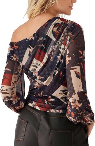 CIDER Women's Off Shoulder Floral Print Top Mesh Long Sleeve Going Out Date Night Tops Trendy Fall Fashion Outfit 2025 in Saudi Arabia