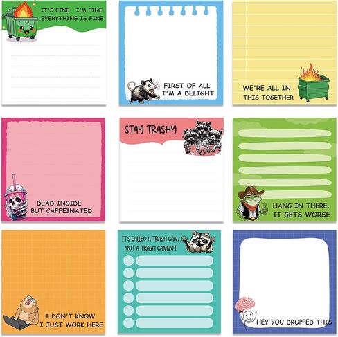 Coquettte Pink Bow Sticky Notes - 9 PCS Self Stick Note with Pink Bear Butterfly Cherry Pattern to Do List Memo Pads School Office Study Supplies for Women Girly 3x3 Inches in Kuwait