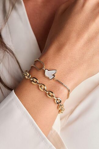 سوار بسلسلة سحب السلام من Alex and Ani بيرليزيد دوف للنساء (ذهبي لامع) in Kuwait