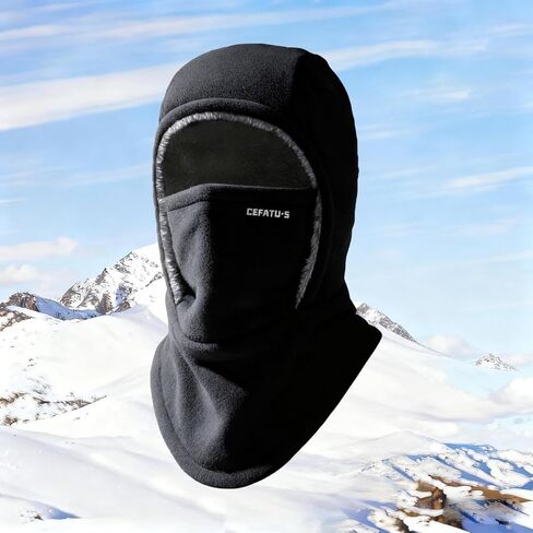 3 in 1 Hat with Scarf and Mask,Winter Windproof Sherpa Lined Hood Ski Mask,Convertible Balaclava Face Cover Hat Cap Scarf in Saudi Arabia