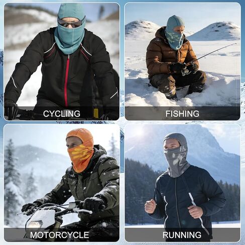 Balaclava Ski Mask for Men & Women with Temperature Sensitive Color Changing - Windproof Light Warmth Winter Face Mask（Thin Fleece-Green） in Kuwait