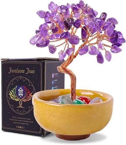 Runyangshi Citrine Tree of Life - Natural Crystal Gemstone Tree for Feng Shui, Money, Luck, Home Decor, with Spiritual Gifts for Women Men in Kuwait