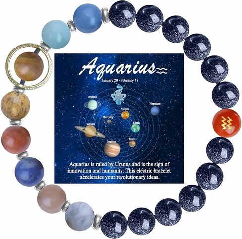 Zodiac Bracelet for Women Men 12 Constellations with Healing Crystals Spiritual Jewelry Birthday Gift for Horoscope Lovers Bracelet Gift in Saudi Arabia