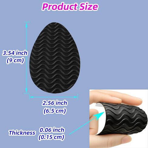 Heel Grips for Women's Shoes, 8-Pack Non-Slip Shoe Pads with Wave Pattern, Shoe Sole Protector for High Heels & Leather Soles, Anti-Skid Shoe Grips Stickers for Noise Reduction (Black) in Saudi Arabia