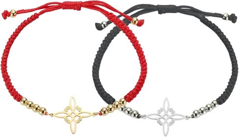2PC Stainless Steel Celtic Witch Knot Handmade Adjustable Bracelet Unisex Magic Witchcraft Jewelry Ireland Wiccan Accessories Gift in Saudi Arabia