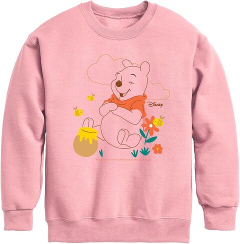 Disney Winnie The Pooh - Enjoys Honey - Toddler and Youth Crewneck Fleece Sweatshirt in Saudi Arabia