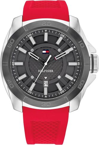 ساعة Tommy Hilfiger Windsurf للرجال كوارتز 3H - ساعة عصرية متميزة مع سيليكون متين - مقاومة للماء حتى 5 ATM/50 مترًا | 49 ملم (موديل 1792136) in Kuwait