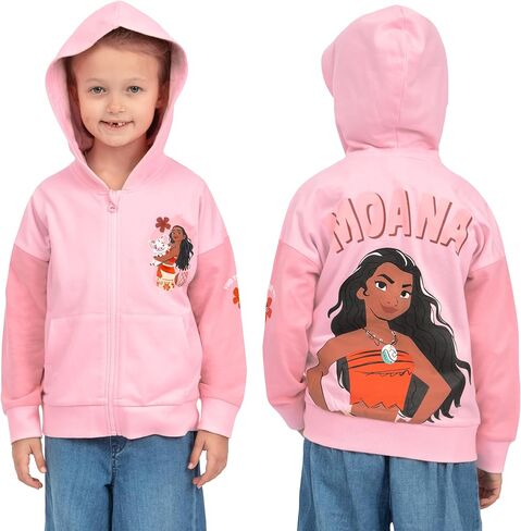 Disney Moana Girls Hoodie, Princess Girls Zip Up Hoodie, Moana Clothes, Cotton Kids Hoodies in Saudi Arabia