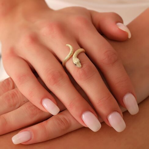 Snake Ring, 14K Solid Gold Animal Ring, Dainty initial Snake Ring, Minimalist 14K Gold Snake Ring in Saudi Arabia