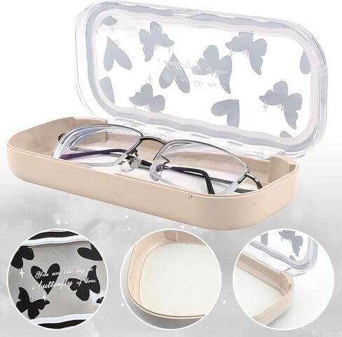 Glasses Case Hard Shell, Cute Clear Eyeglass Case for Women Girls in Saudi Arabia