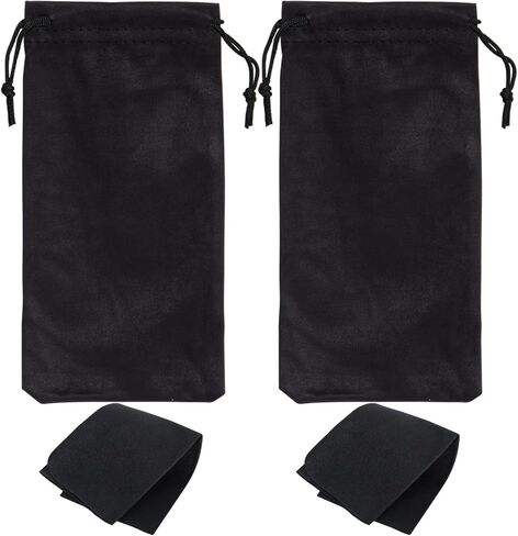 Microfiber Glasses Sunglasses Pouch，Sunglasses Case，Small Drawstring Pouch, with 2 Cleaning Cloths，for Sunglasses in Saudi Arabia
