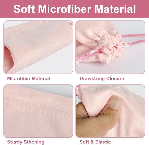 Microfiber Glasses Sunglasses Pouch，Sunglasses Case，Small Drawstring Pouch, with 2 Cleaning Cloths，for Sunglasses in Saudi Arabia