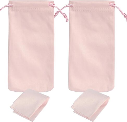 Microfiber Glasses Sunglasses Pouch，Sunglasses Case，Small Drawstring Pouch, with 2 Cleaning Cloths，for Sunglasses in Saudi Arabia