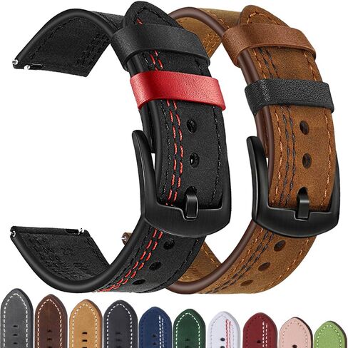 Leather Watch Bands 20/22mm Adjustable Cowhide Strap in Saudi Arabia