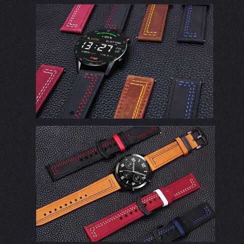 Leather Watch Bands 20/22mm Adjustable Cowhide Strap in Saudi Arabia