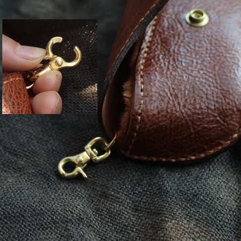 Brown Leather Handmade Traditional Large Eyeglass Case with Brass Buckle in Saudi Arabia