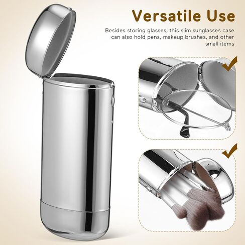 Hard Eyeglass Case,Slim Glasses Case,Metal Sunglass Cases,Safety Travel Glasses Containers For Men Women in Saudi Arabia