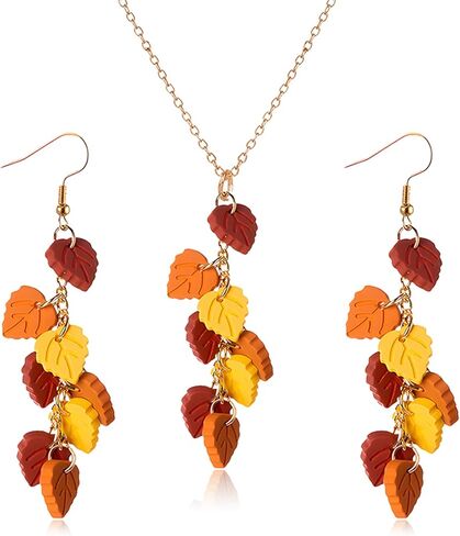 Thanksgiving Maple Leaf Earrings for Women Handmade Red Yellow Clay Earrings Autumn Lightweight Fun Colorful Earrings Fall Wedding Jewelry Gift (Multiple Maple Leaves) in Kuwait
