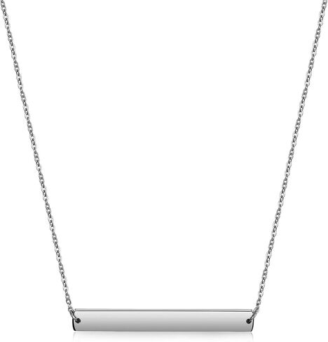 Gold Vertical/Horizontal Bar Necklace Stainless Steel Do not fade Gold Plated blank Bar Necklace Layered Necklace for Women Adjustable Chain Sounenir Adult Jewelry in Kuwait