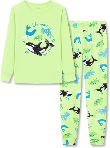 Tebbis Little Boys Pajamas - Soft Snug-fit PJs Long Sleeves & Pants Sleepwear Set Baseball Toddler Jammies Size 4T-14 in Saudi Arabia