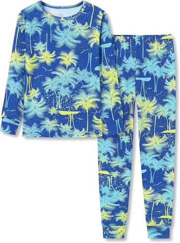 Tebbis Little Boys Pajamas - Soft Snug-fit PJs Long Sleeves & Pants Sleepwear Set Baseball Toddler Jammies Size 4T-14 in Saudi Arabia
