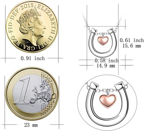 POPLYKE Horseshoe Necklace for Women 925 Sterling Silver Lucky Horse equestrian Horse shoe stirrup Jewelry Gifts in Saudi Arabia