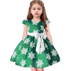 فساتين الفتيات لعيد الميلاد مع فستان الفتيات على شكل ندفة الثلج لحفلات الأميرات من سن 3 إلى 10 سنوات، ملابس العطلات in Kuwait