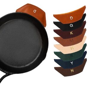 مجموعة مقبض مقلاة جلدية مخصصة مكونة من 2-100% حامل وعاء من الجلد الطبيعي - حامل وعاء مخصص - حامل وعاء جلدي - غطاء مقبض من الحديد الزهر - غطاء مقبض مقلاة مخصص - صنع في الولايات المتحدة الأمريكية. in Kuwait