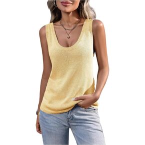 SHENHE Women's Sweater Tank Top Scoop Neck Sleeveless Sparkle Vacation Travel Knit Vest Jumper in Saudi Arabia