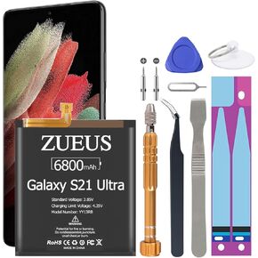 Galaxy S22 Ultra Battery ZURUN 6800mAh Li-Polymer Battery EB-BS908ABY Replacement for Galaxy S22 Ultra 5G SM-S908U with Screwdriver Tool Kit | S22 Ultra Battery Replacement Kit in Saudi Arabia
