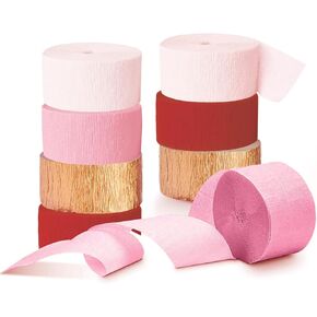 زخارف دش الطفل الصغيرة ، 8 لفائف الحمضيات البرتقالية اللون الأخضر الوردي الذهب الكريب اللافتات لحفلة الصيف ، وحفلات الفاكهة ، وحفل زفاف ، دش الزفاف ، حفلة عيد ميلاد ، طولها 82 قدمًا in Kuwait