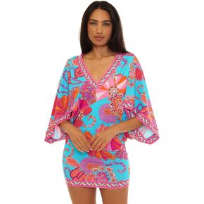 Trina Turk womens V-neck Casablanca Tunic, V-neck, Casual, Beach Cover Ups for Women in Kuwait
