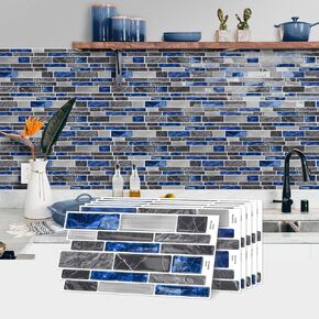 20 Sheets of 9.6" x 4.7" Peel and Stick Tile Backsplash for Kitchen - Self-Adhesive Vinyl Wall Tiles Stick-On Tile for Bathroom Laundry in Kuwait