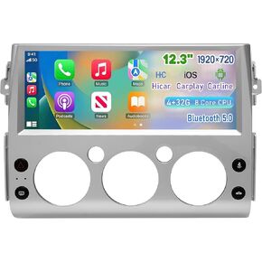 Car Stereo Radio Dash Kit for Toyota FJ Cruiser Car LCD Screen Stereo 2007-2018, Black 12.3" Android Head Unit TS10, 4+32G, Easy Install, Wireless CarPlay & Android Auto GPS Navigation in Kuwait