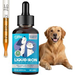 مكملات الحديد السائل للقطط والكلاب، 60 مل من الحديد السائل يدعم خلايا الدم الحمراء الصحية ومستويات الطاقة، مع فيتامين C وB12، يدعم فقر الدم لدى الحيوانات الأليفة، تركيبة طبيعية آمنة، سريع الامتصاص in Kuwait