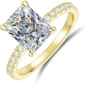 14K Gold 3.0 CT Radiant Cut Moissanite Engagement Ring Hidden Halo Engagement Ring Promise Rings for women in Kuwait