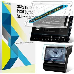 New Version Tesla Model Y/3 Screen Protector Accessories【Matte No Glare! Anti Fingerprint】Premium 9H Tempered Glass Screen Protector with Mounting Frame Kit for Model 3(2023-2017) /Model Y(2024-2020) in Kuwait