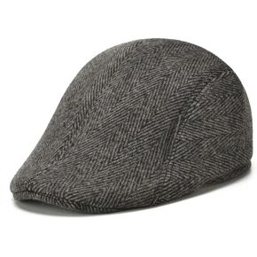Unisex Brown Flat Cap, Adjustable Tweed Newsboy Style Hat, Classic Duckbill Design for Casual Outdoor and Daily Fashion Wear in Kuwait