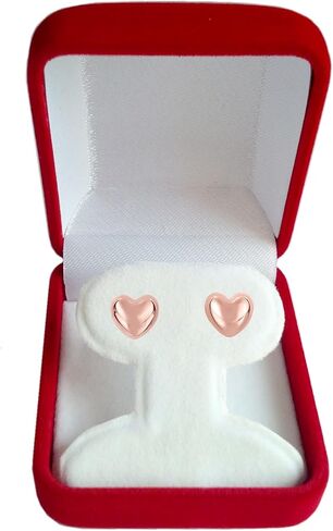 14k Gold Shiny Puff Heart Shape Stud Earrings 7 x 8mm in Saudi Arabia